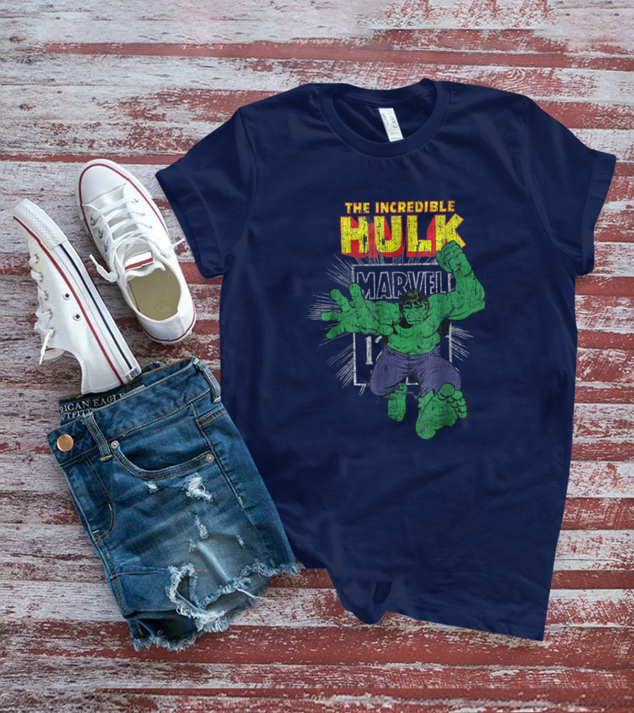 The Incredible Hulk Marvel Retro Comic Book Stamp T-Shirt