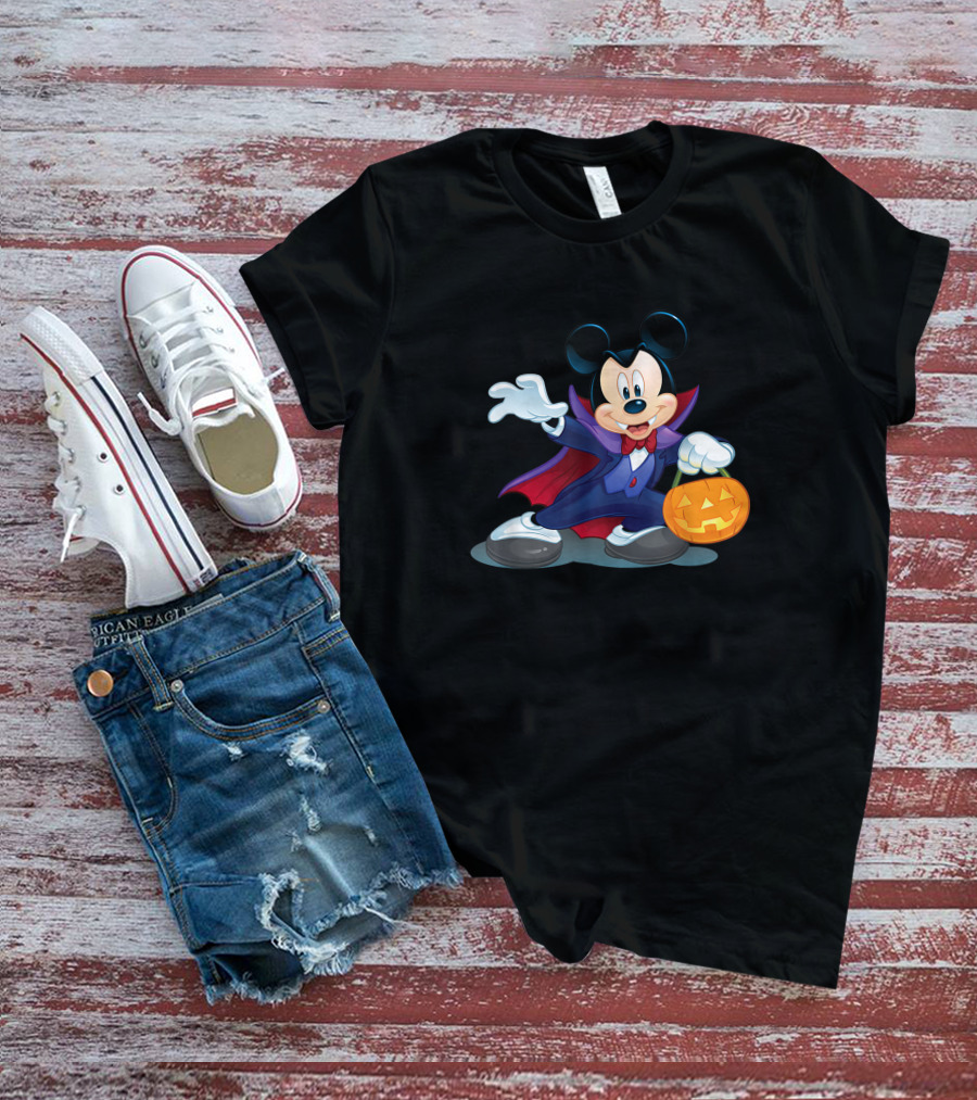 Disney Halloween Mickey Mouse Vampire Pumpkin T-Shirt
