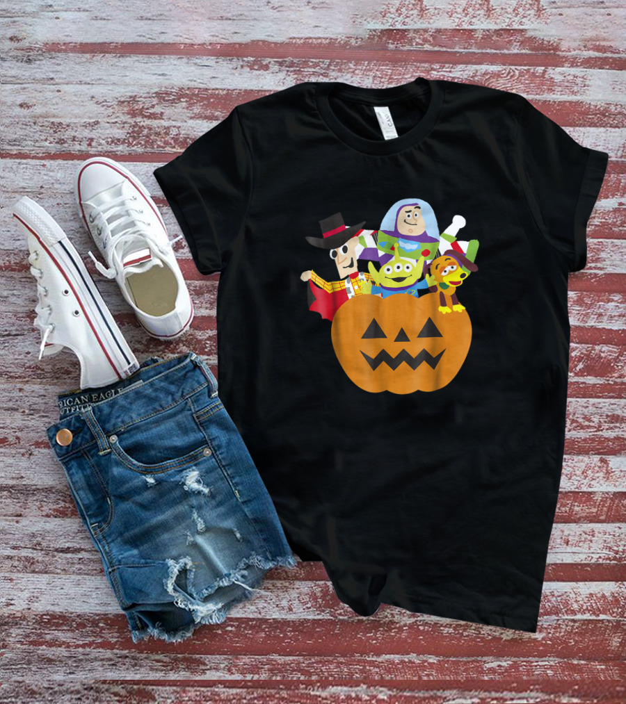 Disney Pixar Toy Story Characters In Halloween Pumpkin Costume T-Shirt