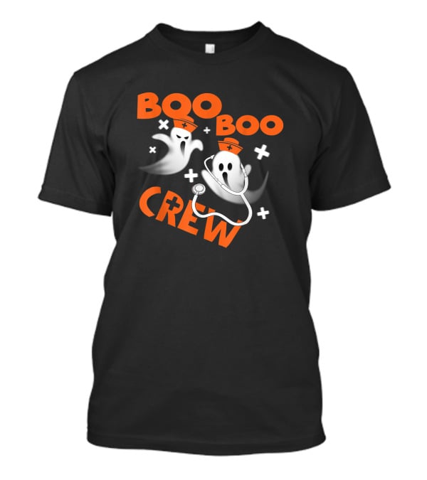 Boo Boo Crew Funny Halloween Ghost Nurse Pumpkin T-Shirt
