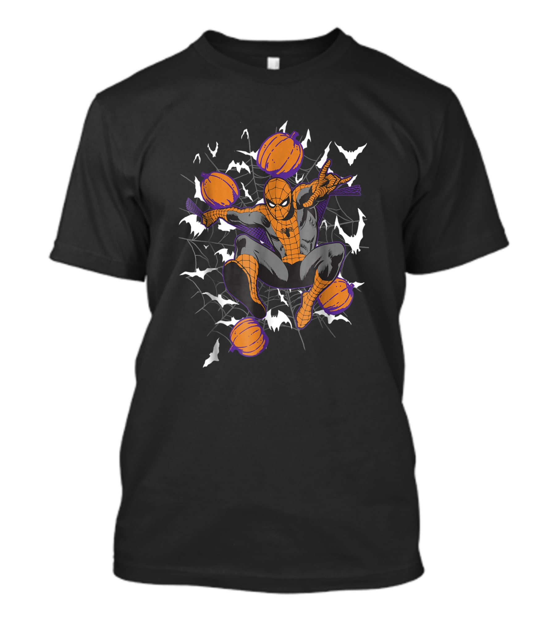Marvel Spider-Man Pumpkins Web Bats Halloween T-Shirt