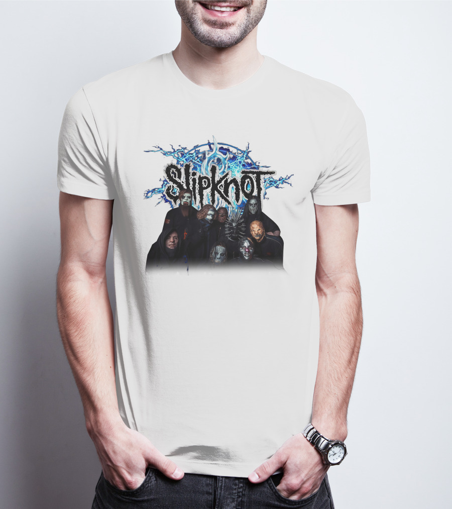 Slipknot We Are Not Your Kind Band Members Portrait With Masks T-Shirt