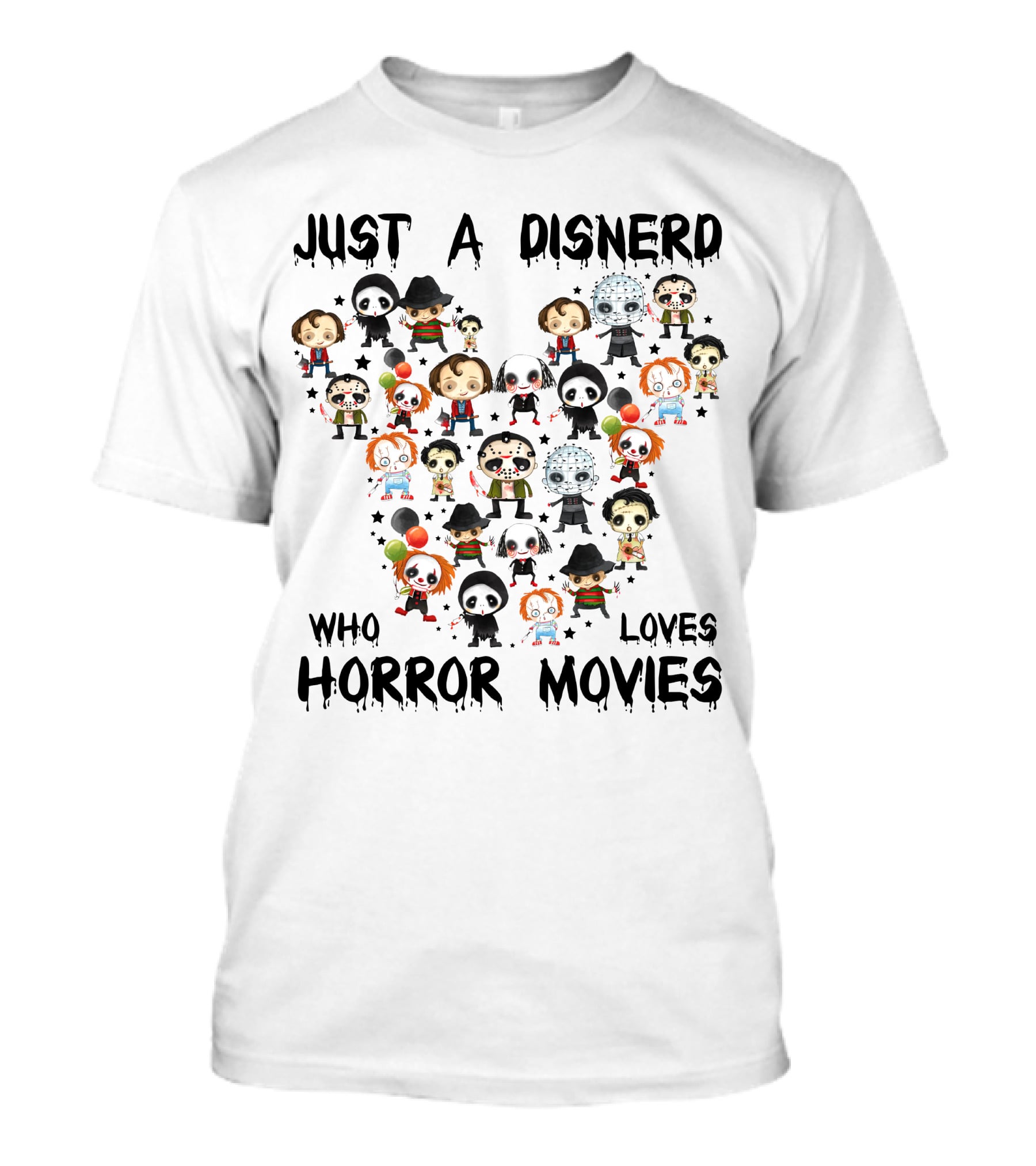 Just A Disnerd Who Loves Horror Movies Mickey Face T-Shirt