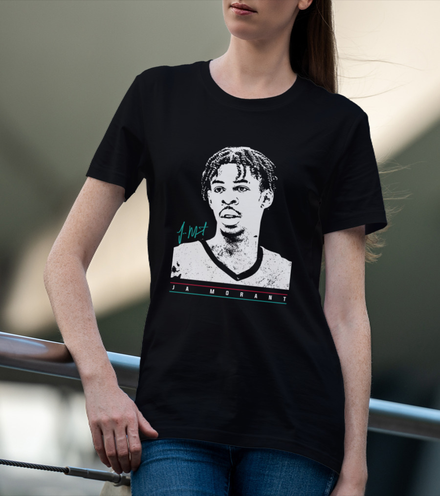 J Morant Headshot Signature JA MORANT T-Shirt