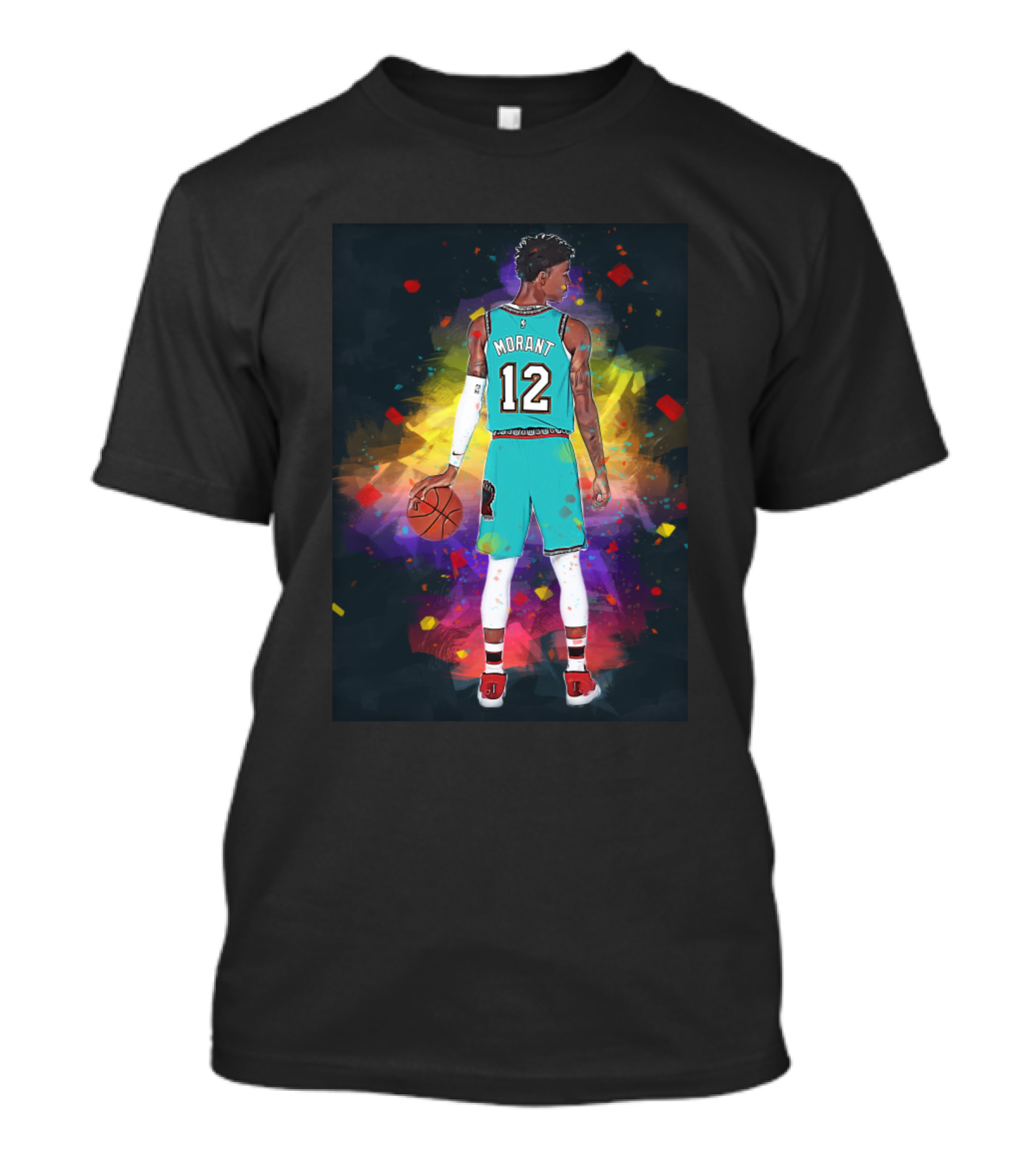 Ja Morant 12 Memphis Grizzlies Colorful Basketball T-Shirt