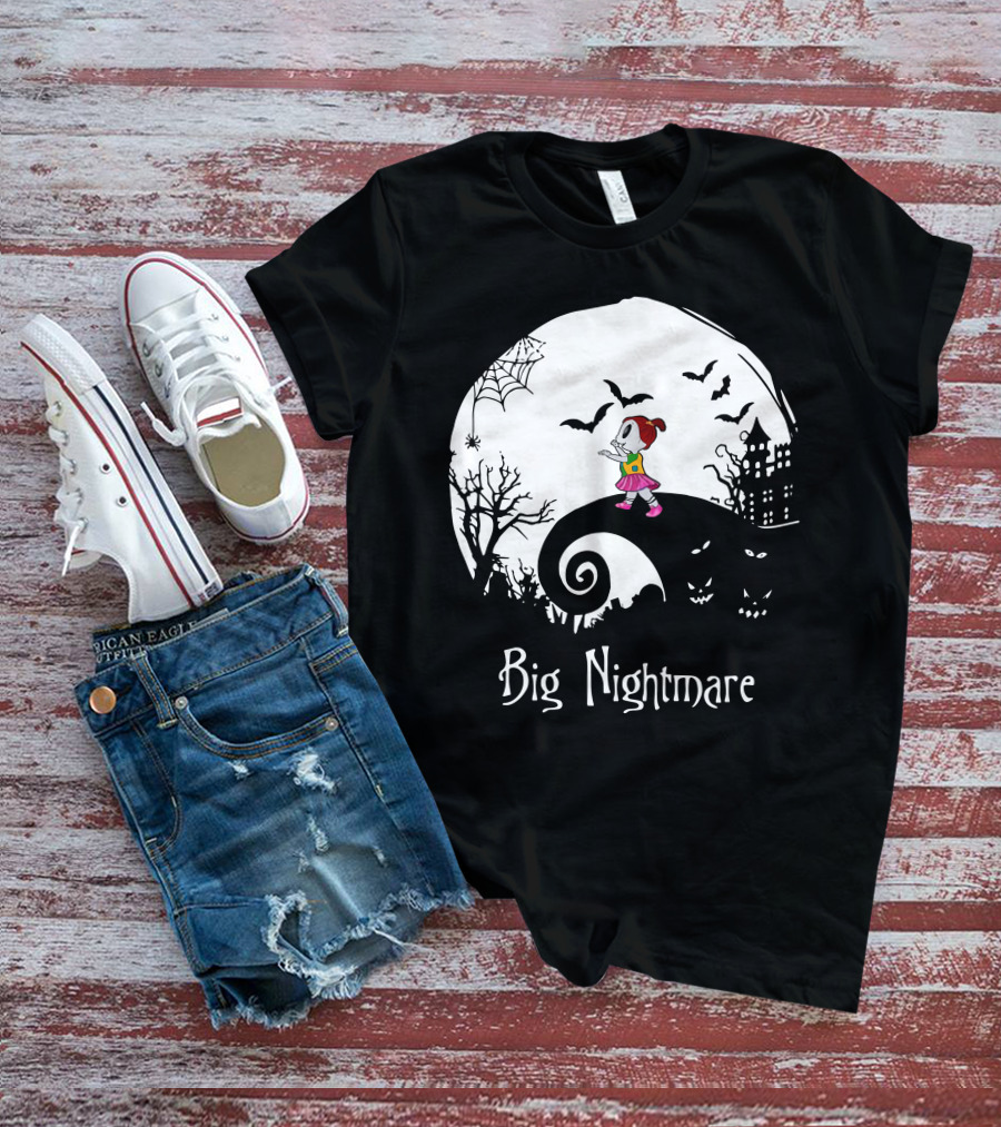 Big Nightmare Girl Halloween Scene T-Shirt