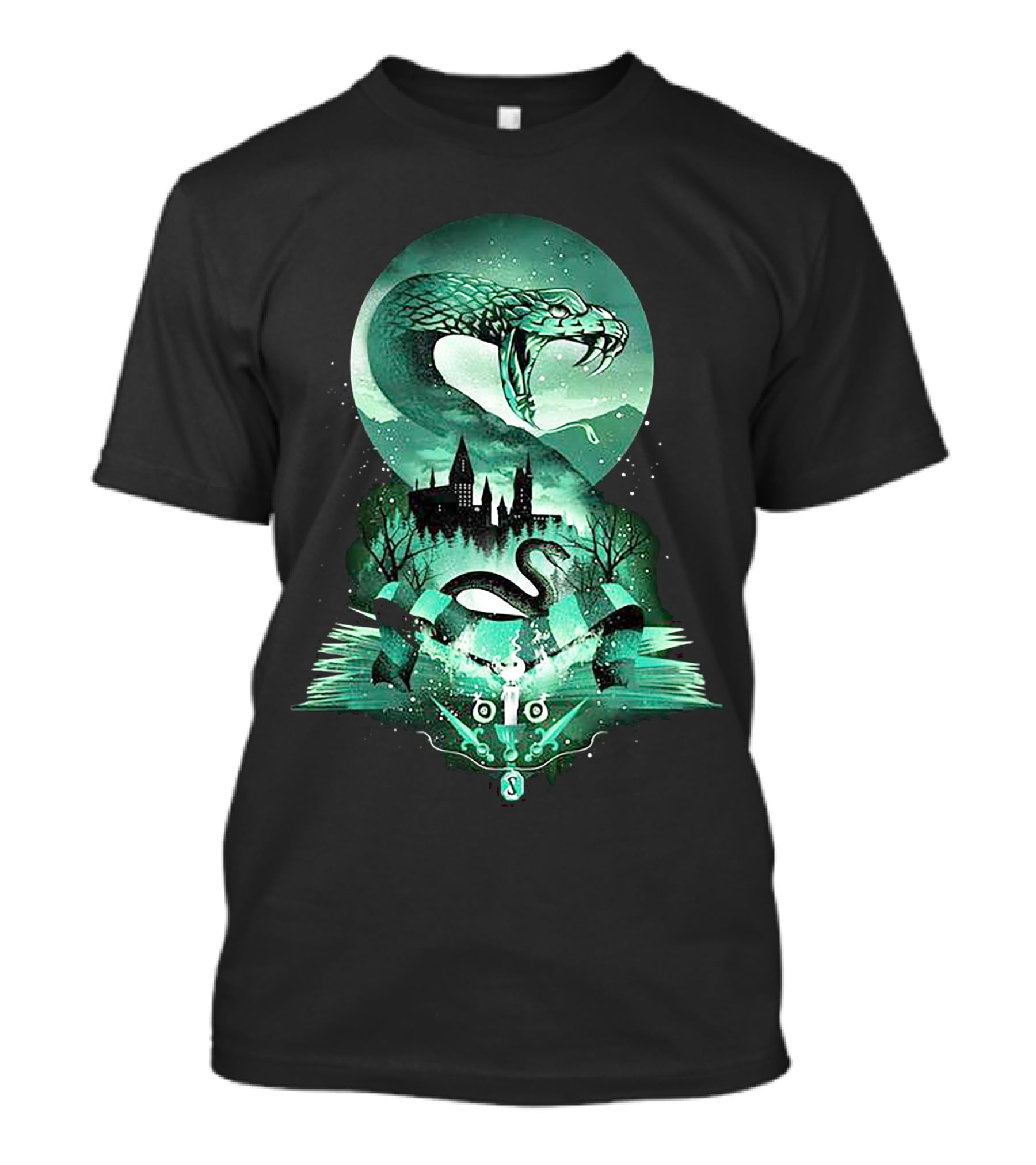 Snakes Hogwarts Slytherin Moon Magic T-Shirt