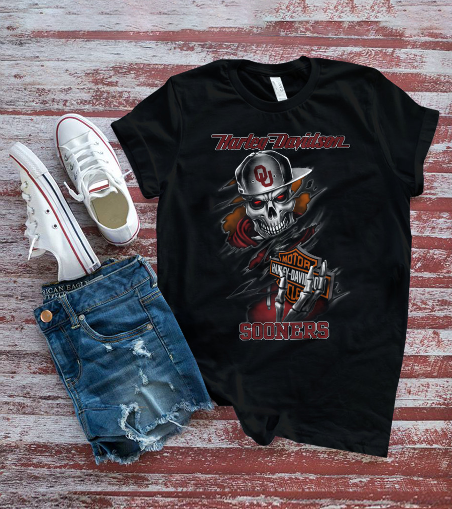 Harley Davidson Sooners Ou Skull T-Shirt