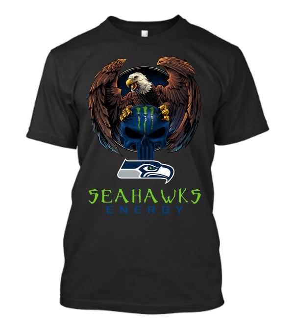 Seahawks Energy Monster Seahawks Logo Bald Eagle T-Shirt