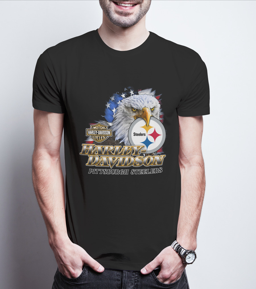 Harley Davidson Pittsburgh Steelers American Eagle T-Shirt