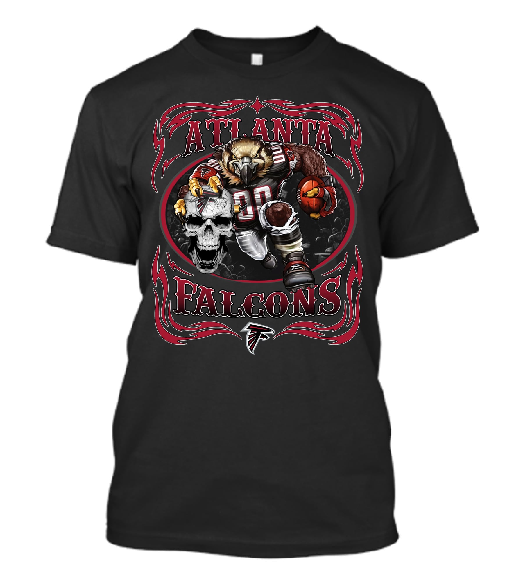 Atlanta Falcons Fierce Football Eagle With Skull T-Shirt