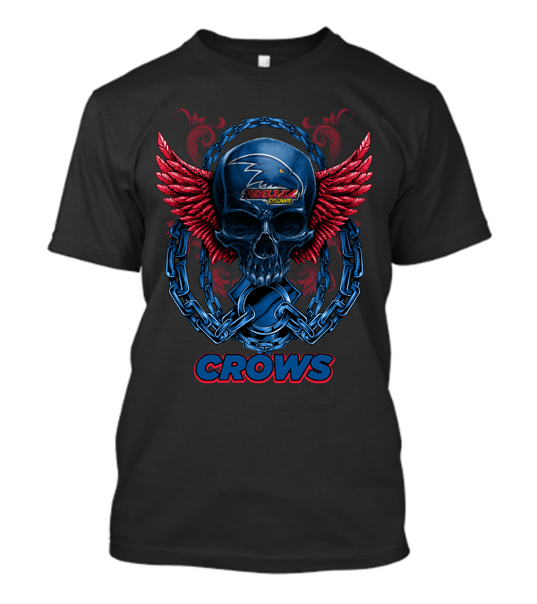 Adelaide Crows Skull With Chains And Wings T-Shirt