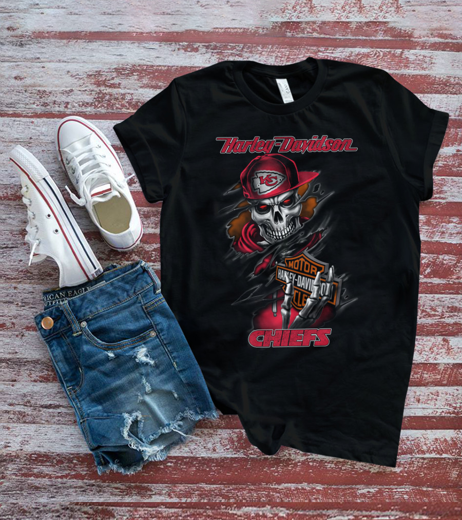 Harley Davidson Kansas City Chiefs Skeleton T-Shirt