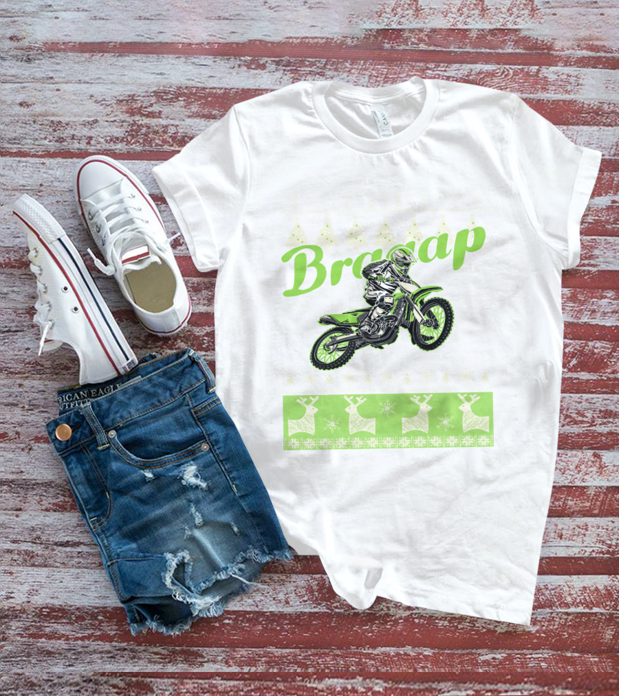 Braap Dirt Bike Motocross Reindeer T-Shirt