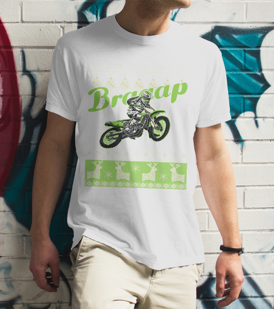 Braap Dirt Bike Motocross Reindeer T-Shirt
