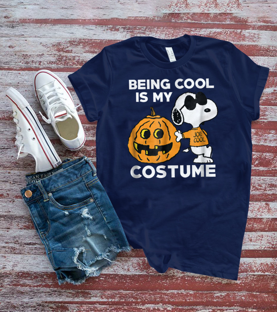 Being Cool Is My Costume Joe Cool Halloween Snoopy Pumpkin T-Shirt