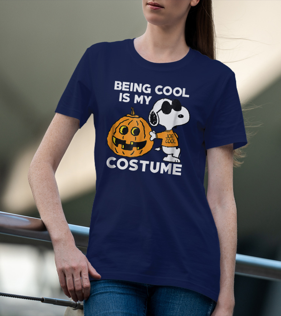 Being Cool Is My Costume Joe Cool Halloween Snoopy Pumpkin T-Shirt