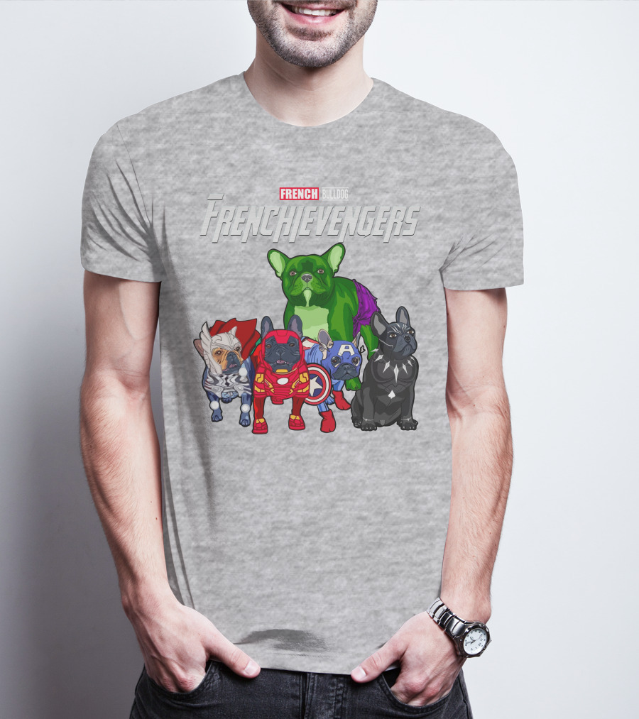 French Bulldog Frenchievengers Superhero Canine Team T-Shirt
