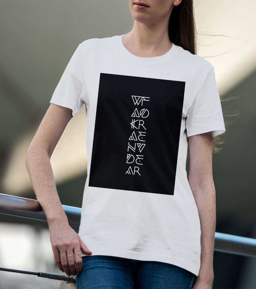 Wakanda Forever Vertical Tribal Text T-Shirt