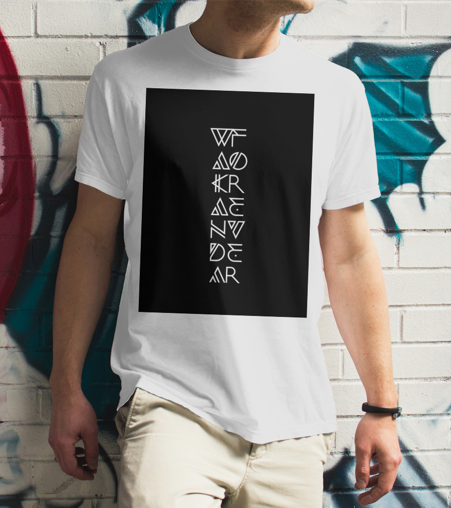 Wakanda Forever Vertical Tribal Text T-Shirt