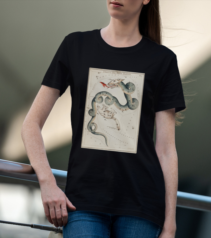 Draco And Ursa Minor Celestial Map T-Shirt