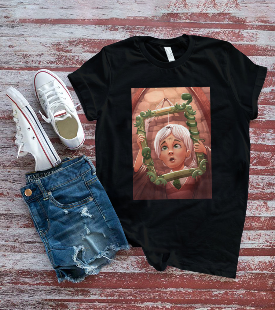 Draco Lucius Malfoy Holding Enchanted Green Frame In Brick Room T-Shirt