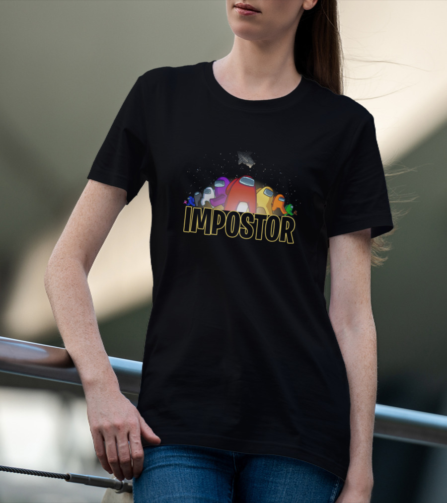 Impostor Among Us Crew Spaceship Astronaut Characters T-Shirt