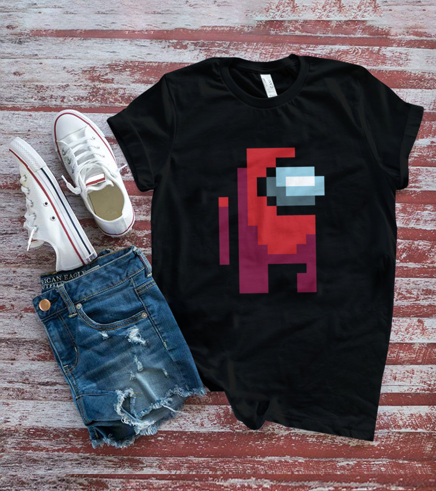 Among Us Red Crewmate Pixel T-Shirt