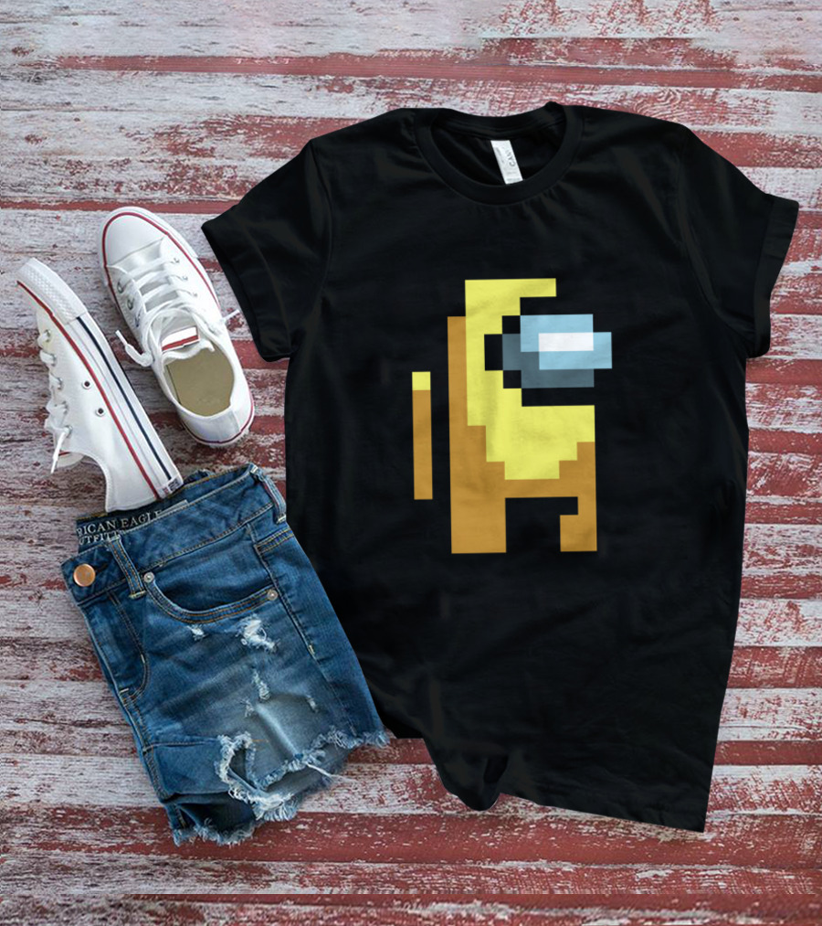 Among Us Yellow Character Pixel Art Crewmate T-Shirt