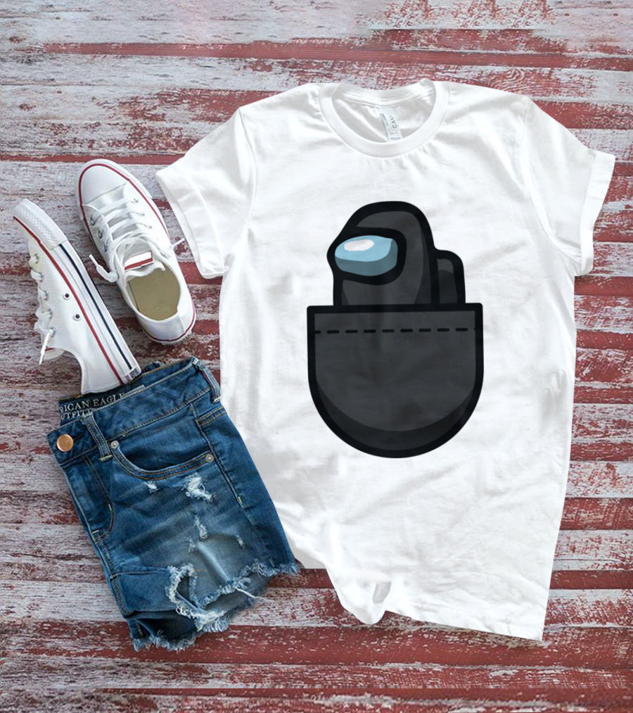 Black Crewmate Among Us Pocket T-Shirt