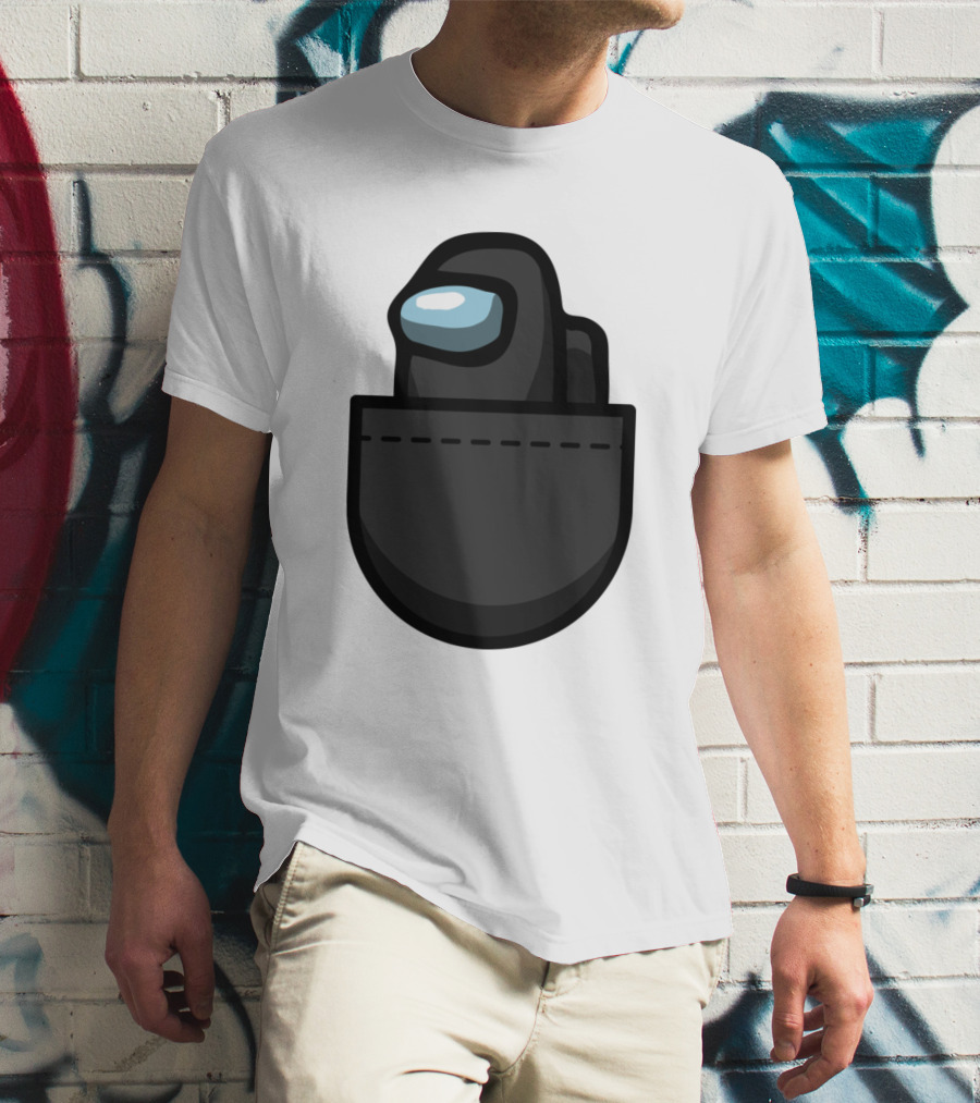 Black Crewmate Among Us Pocket T-Shirt