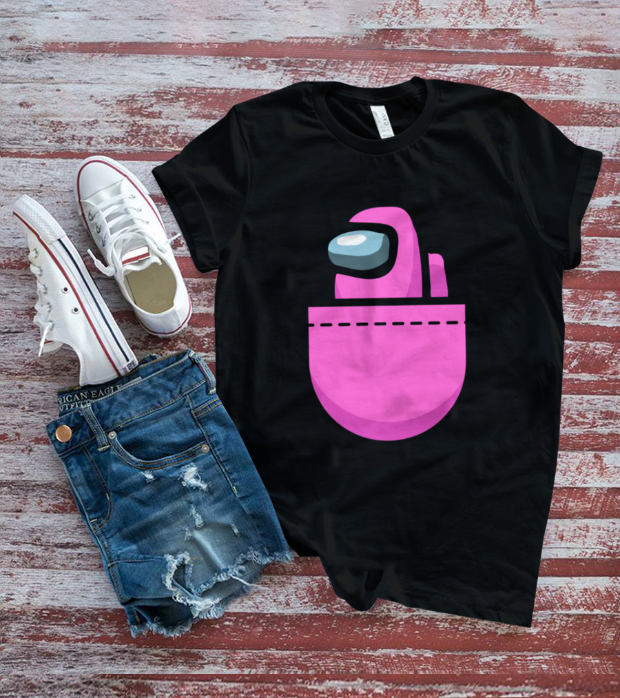 Among Us Pink Crewmate Pocket T-Shirt