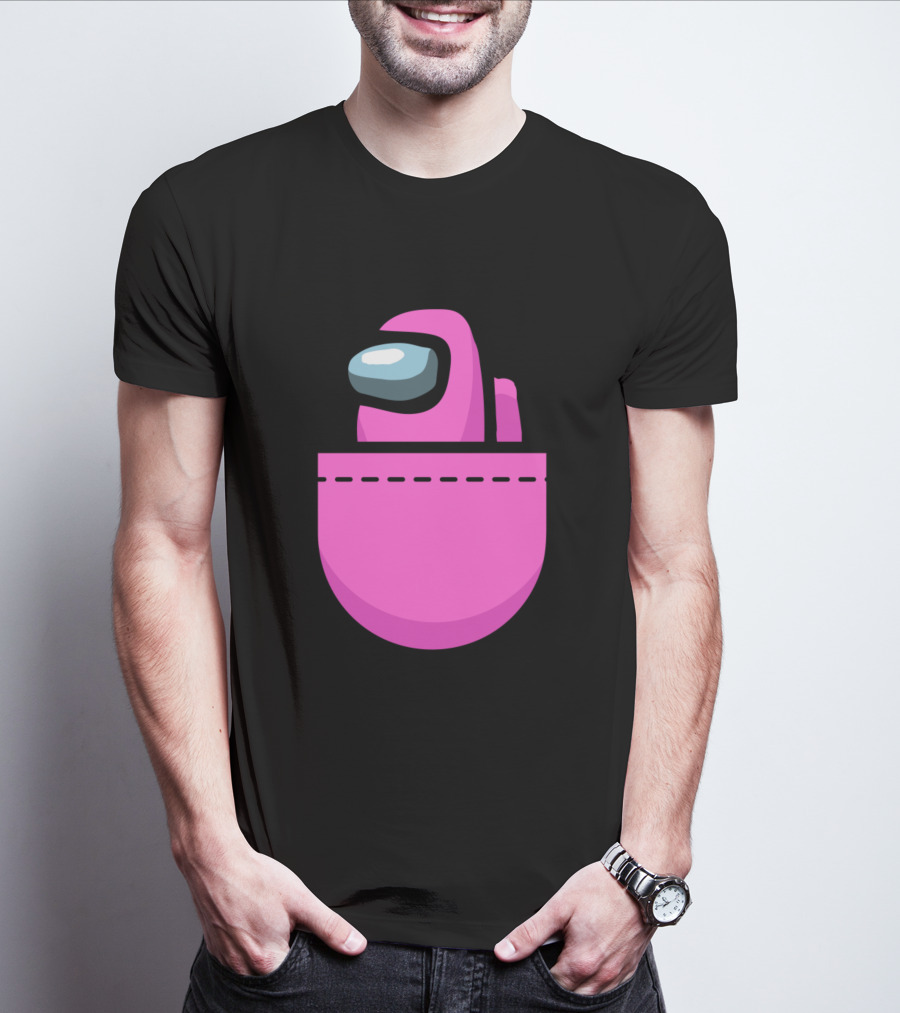Among Us Pink Crewmate Pocket T-Shirt
