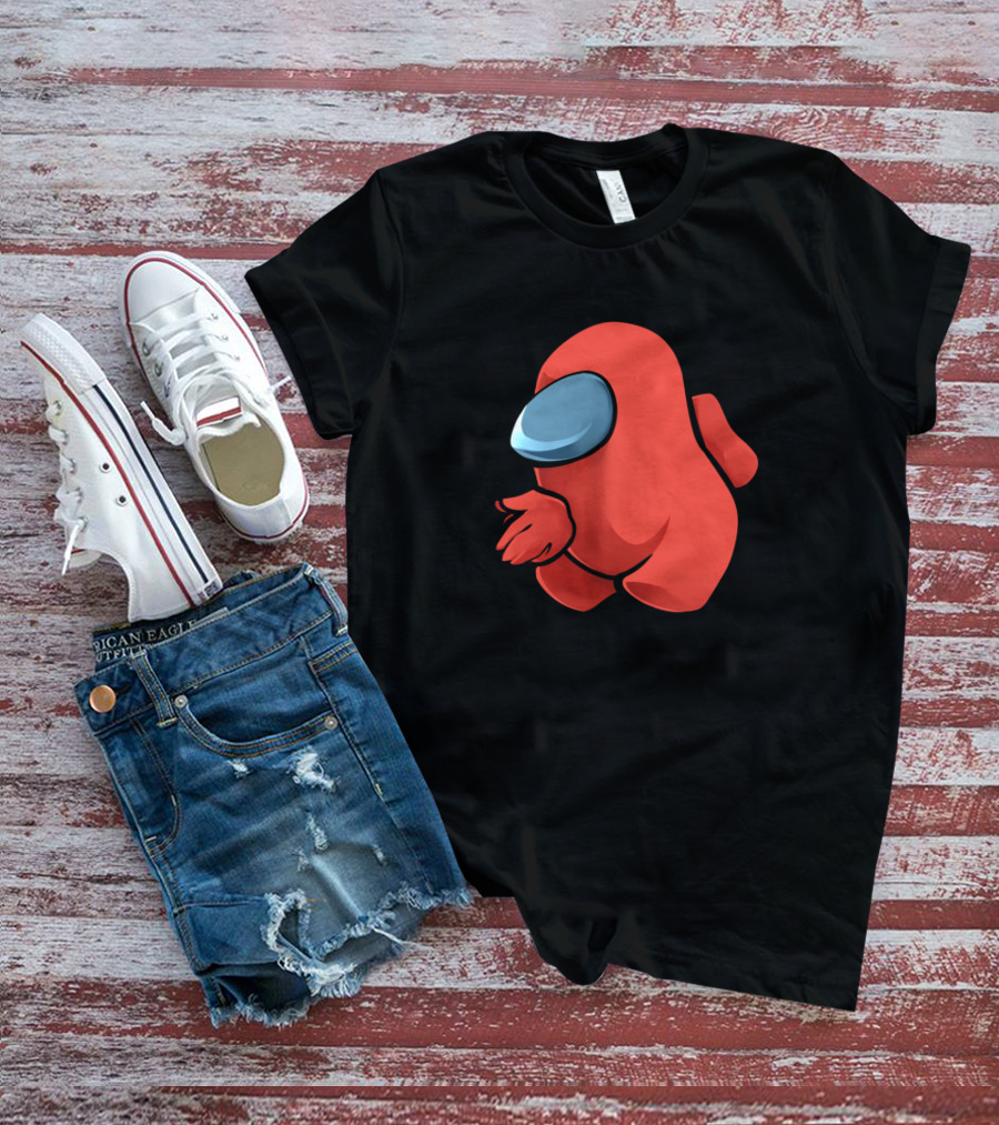 Sus Red Crewmate Character With Hand Gesture T-Shirt