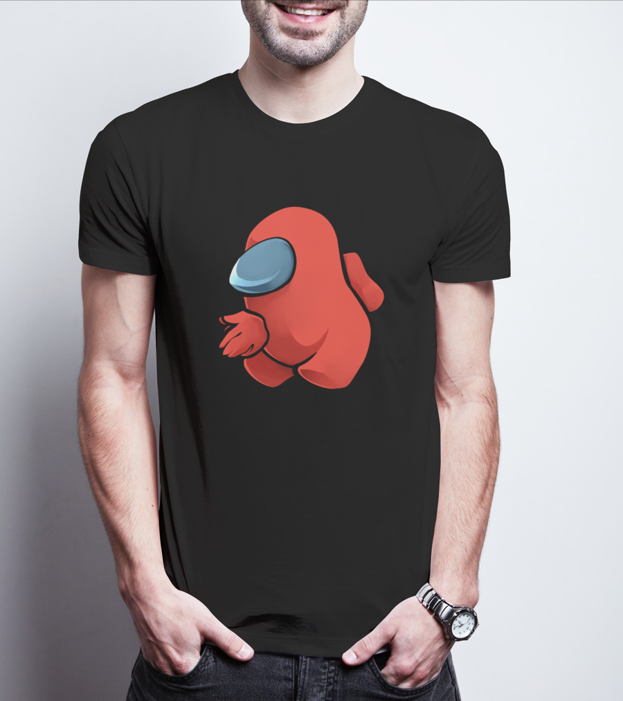 Sus Red Crewmate Character With Hand Gesture T-Shirt