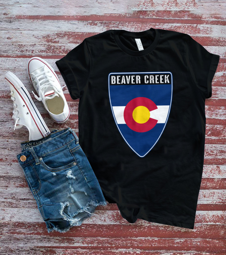Beaver Creek Colorado Flag Shield Emblem T-Shirt