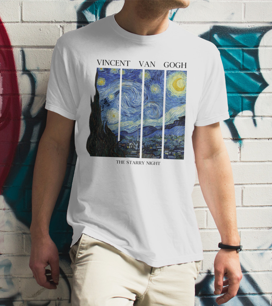 Vincent Van Gogh The Starry Night Quadrant Series T-Shirt