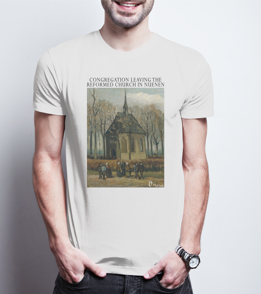 Congregation Leaving The Reformed Church In Nuenen Vincent Van Gogh Painting T-Shirt