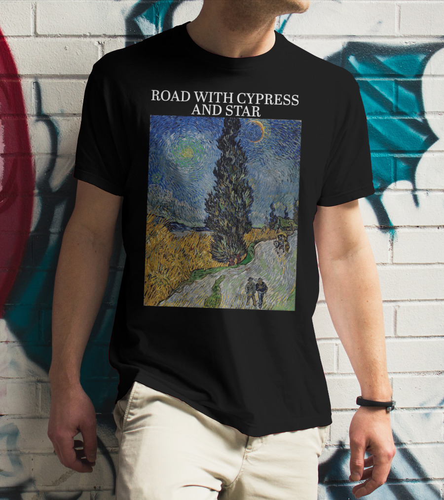 Vincent Van Gogh Road With Cypress And Star T-Shirt