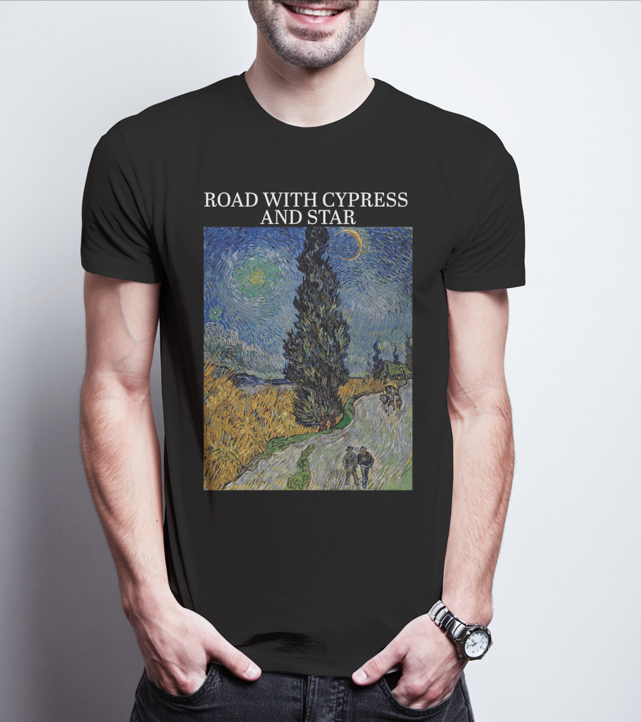 Vincent Van Gogh Road With Cypress And Star T-Shirt