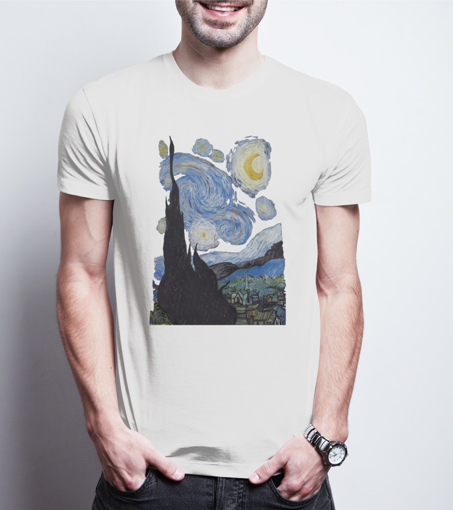 Starry Night Vincent Van Gogh Painting Swirls And Sky T-Shirt