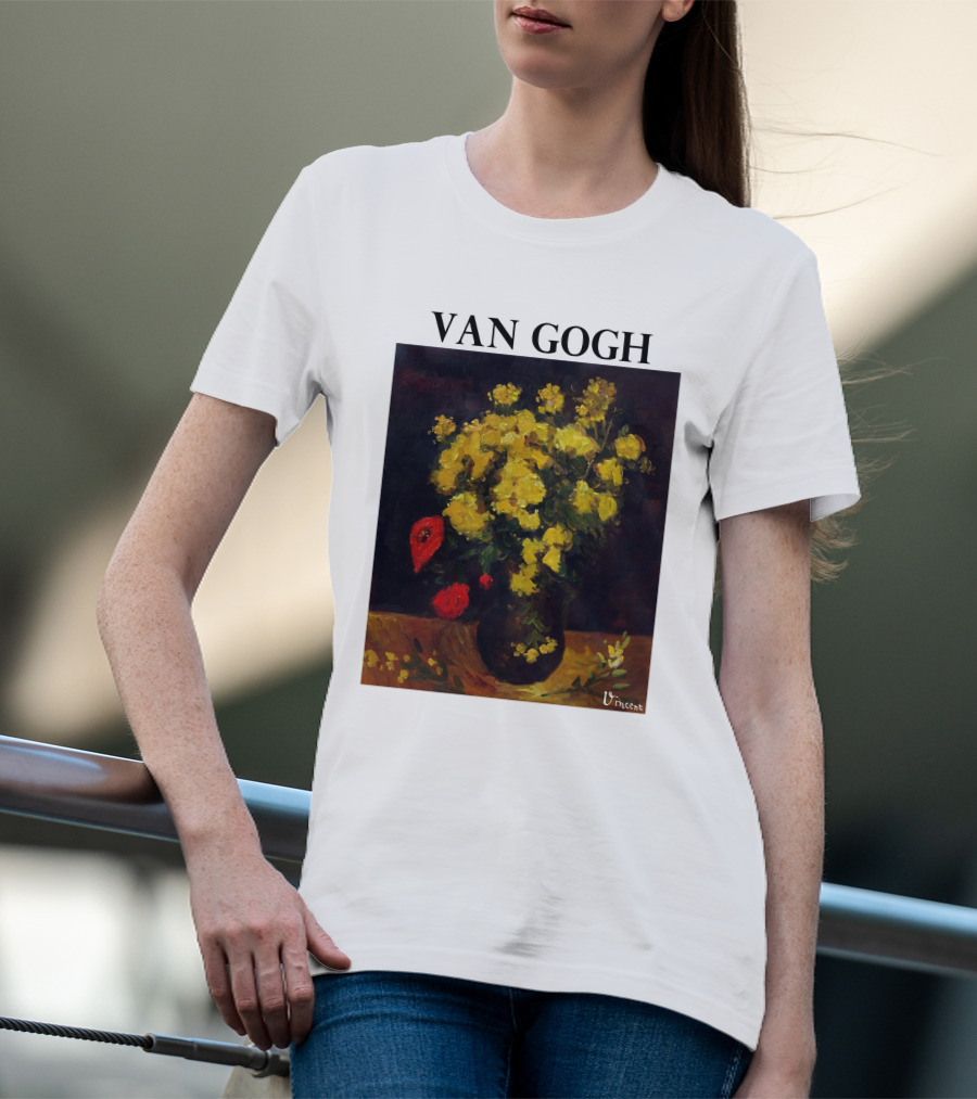 Van Gogh Flowers Red And Yellow Bouquet Vincent T-Shirt
