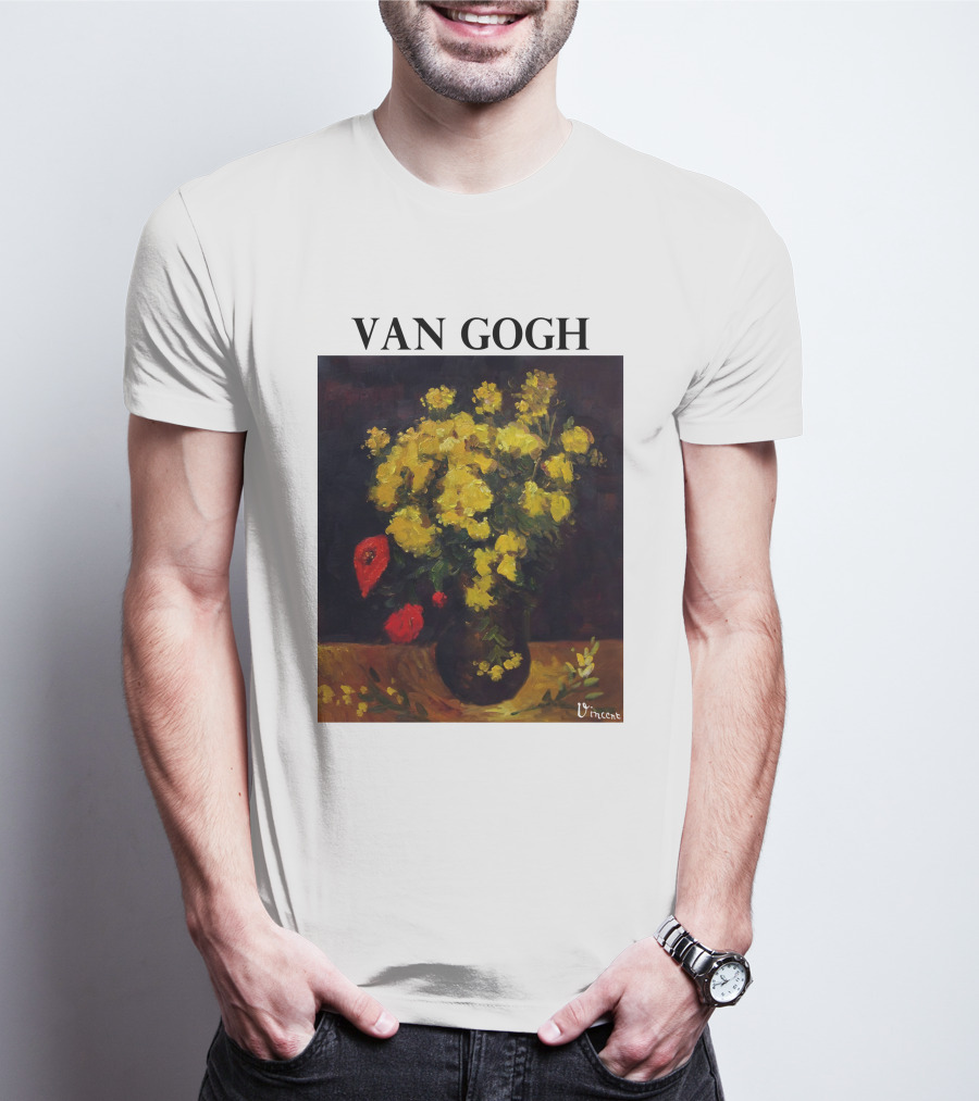 Van Gogh Flowers Red And Yellow Bouquet Vincent T-Shirt
