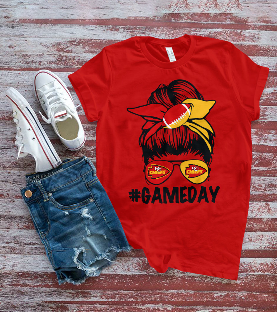 Kansas City Chiefs Game Day Eyewear And Headscarf Style Football Fan Accessory T-Shirt