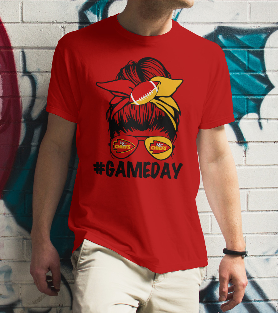Kansas City Chiefs Game Day Eyewear And Headscarf Style Football Fan Accessory T-Shirt