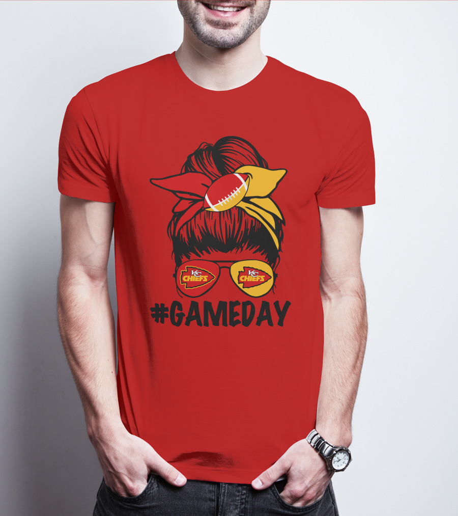 Kansas City Chiefs Game Day Eyewear And Headscarf Style Football Fan Accessory T-Shirt