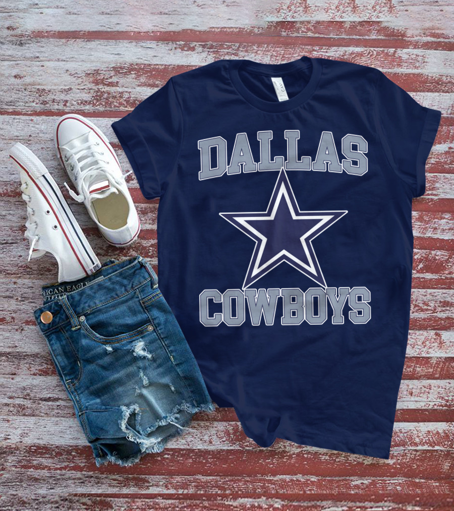 Dallas Cowboys Star Logo Gray Background T-Shirt