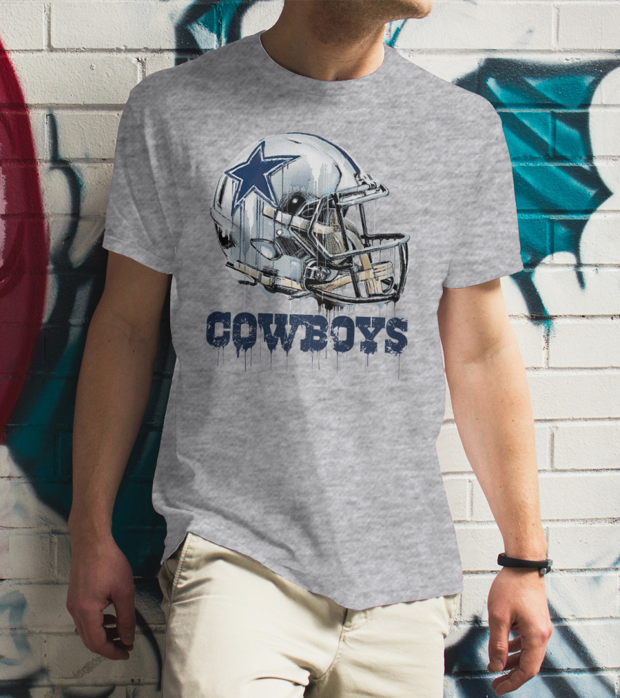 Cowboys Helmet Dripping Star T-Shirt