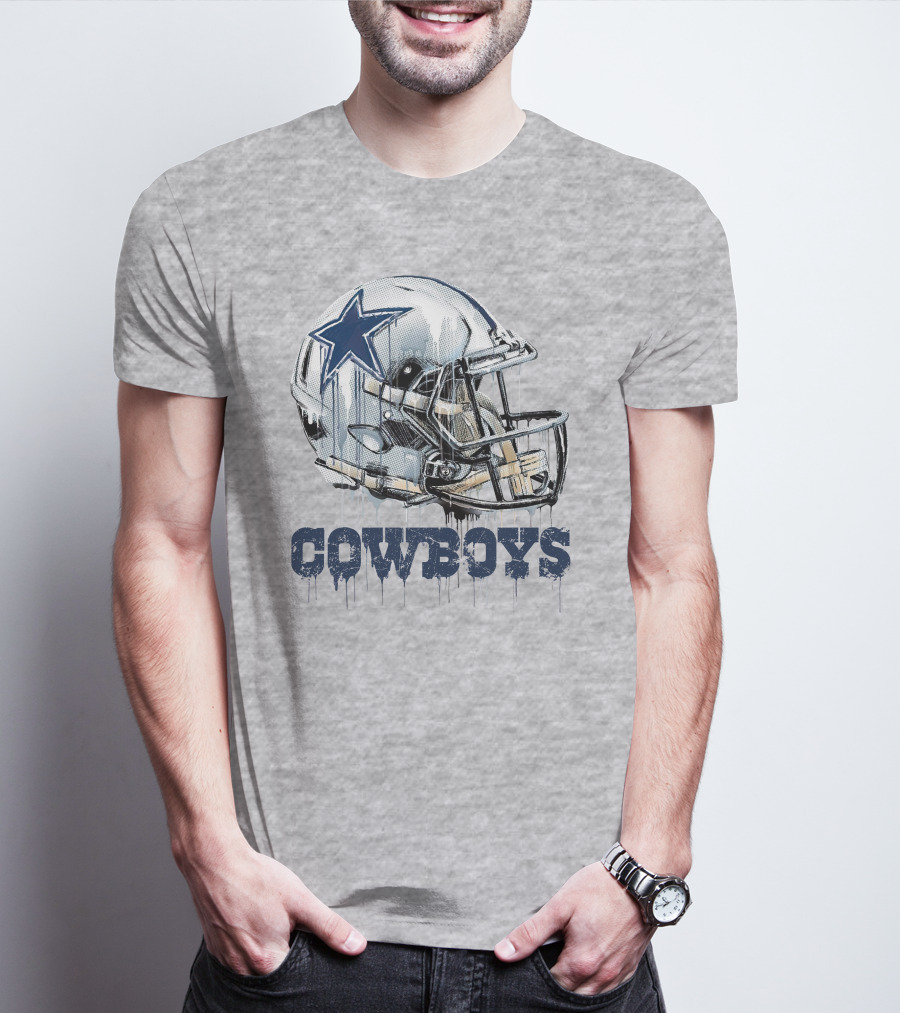 Cowboys Helmet Dripping Star T-Shirt