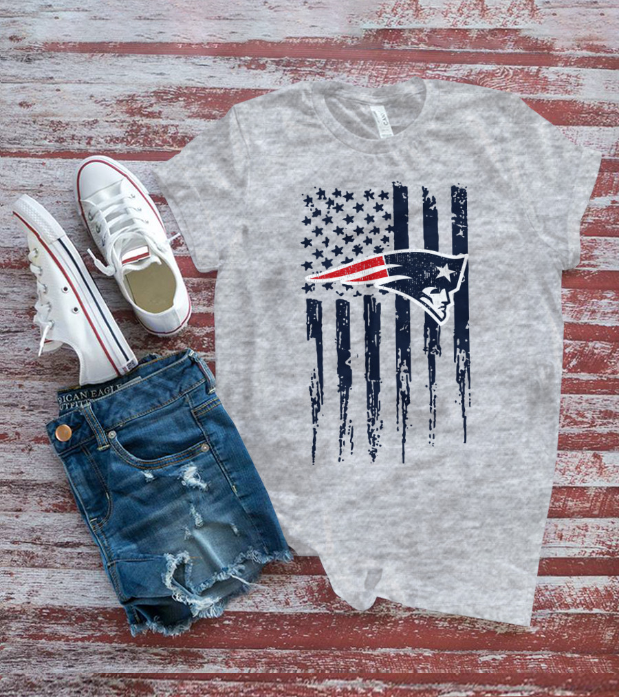 New England Patriots American Flag Patriot Head T-Shirt